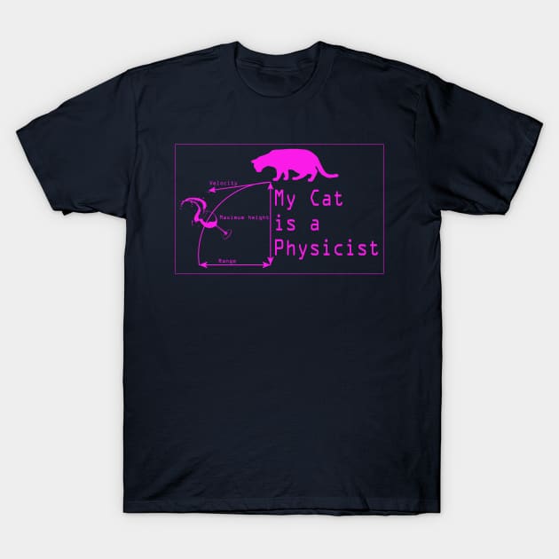 My Cat Is A Physicist – Pink Print T-Shirt by In-Situ